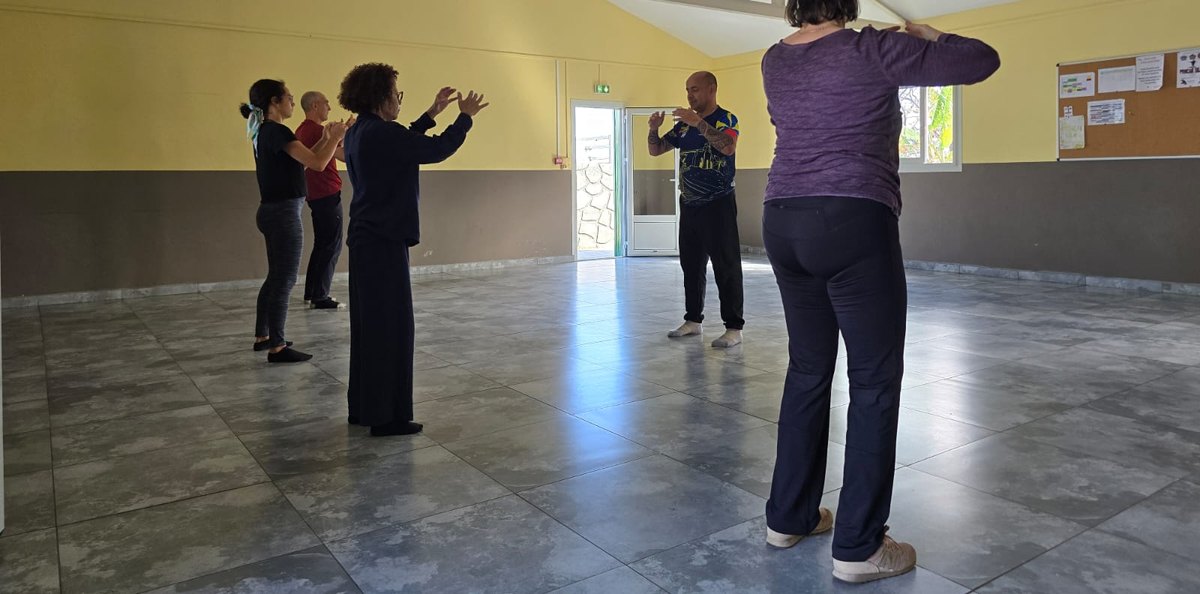 Jérôme Loeillet enseignant un mouvement de Tai-Chi